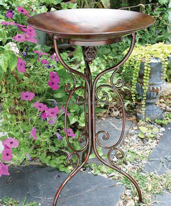 Support décoratif pour bain d'oiseaux en métal, style antique, élément de jardin, construction durable, revêtement antirouille, pour décoration extérieure de la maison - Product Image 2