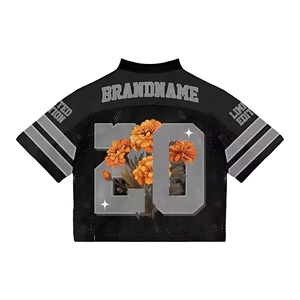 Maillot de sport personnalisé en mesh à manches courtes, respirant, pour l'entraînement athlétique, avec numéro graphique personnalisable, vente en gros OEM - Product Image 2