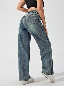 Women's Sexy Knee Length Denim Jeans-<b>Boot</b> Cut Mid Waist Vintage Style Cotton Material Multiple Colors - Product Image 2