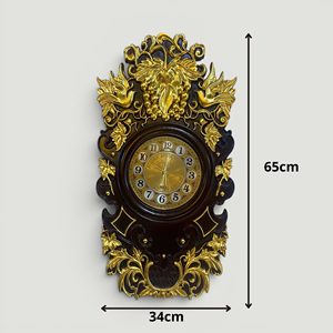 Vintage <b>Silent</b> Metal Wall <b>Clock</b> Analog Quartz Floral Design Hanging Decorative <b>Clock</b> for Living Room - Product Image 6