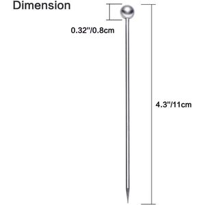 Juego de 15 Palillos para Cócteles de Acero Inoxidable, Palillos Metálicos para Martini de 4.3 Pulgadas - Product Image 2