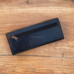 Monedero personalizado con relieve de cocodrilo para mujer, tarjetero, bolso de mano para mujer, cartera larga, carteras de piel de vaca auténtica para mujer - Product Image 4