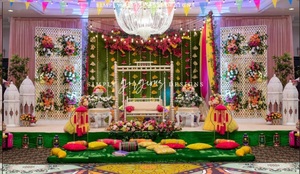 Perfect Theme <b>Mirror</b> Work Backdrop for Stage Palace Theme White Backdrop <b>Mirror</b> Wedding Stage Frames/<b>Panels</b> Mughal Style Arched - Product Image 2