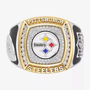 Bague de championnat des Steelers de Pittsburgh entièrement personnalisée pour homme, bicolore, qualité VVS supérieure, style classique pour collège et lycée, en alliage - Product Image 1