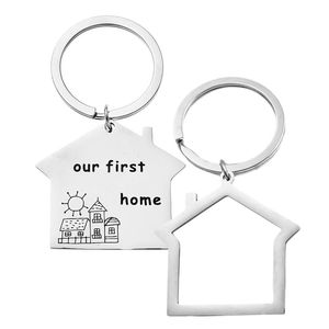 Home Shape Steel Custom Logo Vintage Style Necklace Professional Hotel Keychain <b>Label</b> Manufacturer Supply Custom Engraving - Product Image 1