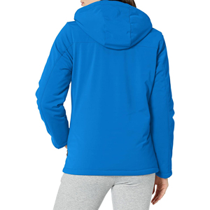 Chaqueta de Forro Polar Azul con Capucha para Mujer, Cierre Completo, Resistente al Viento, Color Sólido, para Uso en Exteriores, Corte Regular, Material de Poliéster - Product Image 4