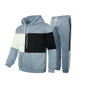 Chándal Clásico para Hombre con Capucha, Diseño de Dos Piezas, Estampado Sólido, Ropa Deportiva Casual de Invierno con Tela de Algodón Suave Teñida - Product Image 3