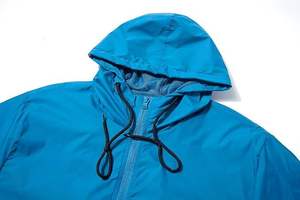 <b>Men</b> Classic Hooded Windbreaker <b>Jacket</b> Lightweight Waterproof Breathable Outdoor Casual Soft Comfortable Zip Closure Regular Fit - Product Image 3
