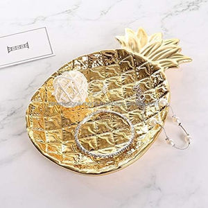 Plateau en aluminium Porte-bijoux Présentoir à bijoux Ananas doré - Product Image 4