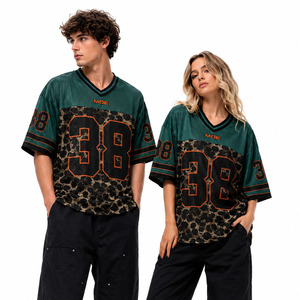 Maillot de football américain unisexe entièrement personnalisable, fournisseur en gros, maillot léger en maille surdimensionné à imprimé léopard, vente en gros - Product Image 4