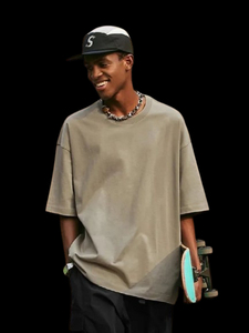 Camiseta de Manga Corta con Cuello Redondo y Color Sólido para Hombre, Estilo Casual, 100% Algodón Jersey, Corte Ajustado - Product Image 1