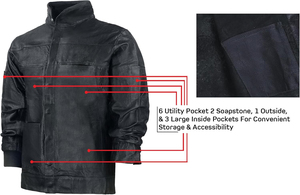 Chaqueta de Soldadura de Cuero Vacuno de Primera Calidad, Personalizada, Resistente, Ropa de Trabajo Ignífuga, Uniformes de Trabajo de Protección Corporal para Soldadores - Product Image 4