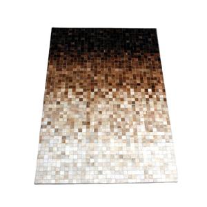 Tapis persan rayé en cuir de vache véritable fait à la main, taille 8x10, coton antidérapant, adapté aux animaux domestiques, pour une chambre à coucher élégante, salon - Product Image 1