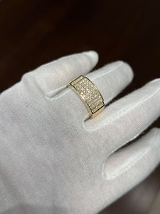 Bague Statement en Or Jaune 14K avec Diamants de Laboratoire Taille Ronde Classique pour Fiançailles, Cadeau pour Homme - Product Image 2