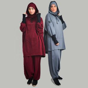 Combinaison de sport à capuche légère, Robe Hijab musulmane, vêtements de prière Eid Jilbab Abaya, longue Khimar, couverture complète, doux et extensible, grande Robe - Product Image 4
