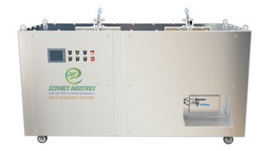 ECOVIBES Broyeur de déchets alimentaires entièrement automatique robuste avec moteur à engrenages, roulement en acier inoxydable 304, triple capteur de zone, PLC et HMI - Product Image 2