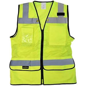 Gilet de sécurité réfléchissant jaune pour femmes, vente en gros, en stock, vêtements de travail multifonctionnels, taille élastique, sécurité réfléchissante - Product Image 2