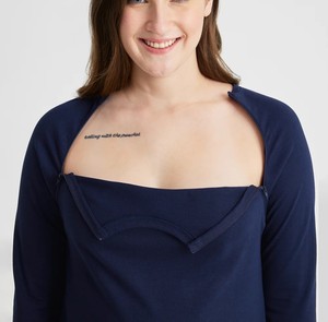 Custom Disabled Adaptive Women <b>Post</b> Surgery Clothing Short Sleeve Shirt High Quality Beading Slim Fit - Product Image 1