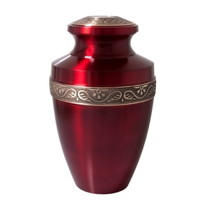 Urnes funéraires pour adultes en laiton de haute qualité avec bande gravée, finition or et rose, pour cendres humaines. - Product Image 2