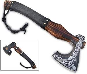 Hache de Viking à tête plate en acier à haute teneur en carbone, faite à la main, à prix de gros, avec manche en bois, personnalisable pour le bricolage et l'industrie - Product Image 4