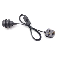 Prise UK E27, douille à vis pour ampoule LED, cordon d'extension de 1,8 m avec interrupteur marche/arrêt 303, câble, prise secteur, support d'ampoule