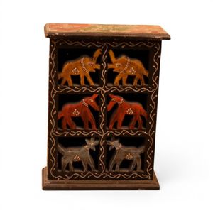 Boîte à clés en bois artisanale et colorée en forme d'animal |   Porte-clés mural décoratif |   Boîte de rangement pour clés en bois rustique - Product Image 1