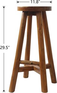 Wholesale Industrial Rustic Swivel Bar <b>Stools</b> Solid Wood and Metal Counter <b>Height</b> Chair with Upholstered Seat - Product Image 3