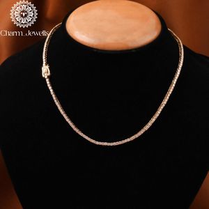 Charm_Jewells 14K Gold Plated <b>Silver</b> Moissanite <b>Box</b> <b>Chain</b> Necklace Brilliant Cut Claw Setting Unisex Luxury IGI Certified Hip - Product Image 3