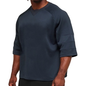 เสื้อยืดคอวีผ้าตาข่ายทรงหลวมสำหรับผู้ชาย ไซส์ใหญ่ 200 กรัม สีพื้น ผ้าฝ้าย แห้งเร็ว ระบายอากาศดี ลดราคาจากโรงงาน รับผลิตตามแบบ - Product Image 3