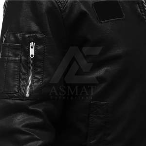 Chaqueta de Cuero para Hombre, Elegante, con Cuello de Piel Sintética, Ligera, Informal, con Forro Suave - Product Image 5