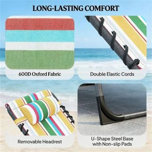 Chaise longue d'extérieur multicolores pour cour et bain de soleil - Product Image 4