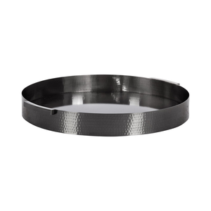 Plateau de service rond en métal noir durable, assiette décorative antique pour servir les aliments, idéal pour restaurant, hôtel, maison, cuisine, au meilleur prix - Product Image 4