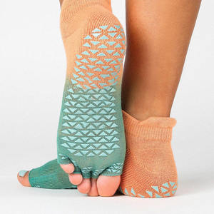 Open Toe Yoga For Women Anti-Slip Five Finger Pilates Custom Tie Dyed Logo Cotton <b>Grip</b> <b>Sock</b> Heel Shield <b>Grip</b> <b>Socks</b> Ankle Custom - Product Image 2