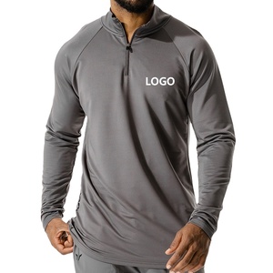 Custom High Quality <b>Hoodies</b> Plain Men's Oversize 1/4 Zip Raglan Sleeve Fitted Pullover Gym <b>Workout</b> <b>Hoodies</b> Sweatshirts - Product Image 2