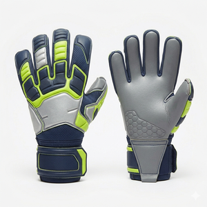 Guantes de Portero de Fútbol Profesionales, Verdes y Blancos, de Cuero PU, Dedos Completos, Antideslizantes, Transpirables, con Correa de Muñeca Ajustable, Unisex - Product Image 2