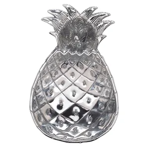 Assiette décorative en céramique artisanale en forme d'ananas avec motif végétal gravé pour vaisselle fantaisie de fête - Product Image 4