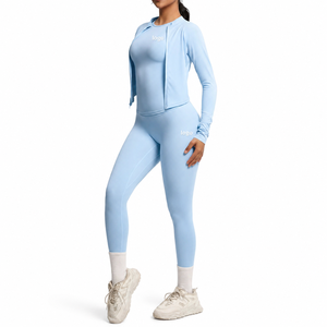 Ensemble de yoga pour femmes de haute qualité, comprenant un soutien-gorge sans couture, un débardeur et un legging taille moyenne, en Spandex/Nylon écologique, respirant et à séchage rapide - Product Image 5