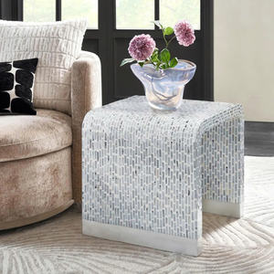 Mueble de Diseño para Hogares Contemporáneos y Espacios Interiores Elegantes, Taburete con Mosaico de Madreperla - Product Image 1