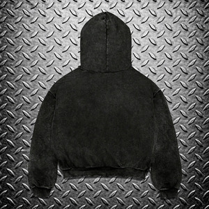Sudadera con Capucha Personalizada, Lavada al Ácido, Estilo Desgastado, Corte Regular, Tejido Grueso, 100% Algodón, Transpirable, Estilo Hip Hop Urbano para Otoño - Product Image 2