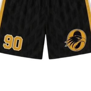 Shorts de lacrosse unisexe noir et or en polyester, coupe athlétique légère, vêtements de sport d'équipe, tenue d'entraînement - Product Image 5