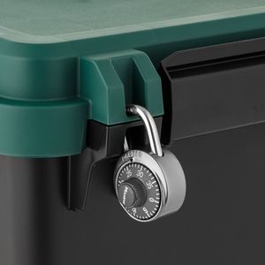 Bac de rangement empilable robuste de 60 Qt avec couvercles à verrouillage, noir, lot de 2 - Product Image 2