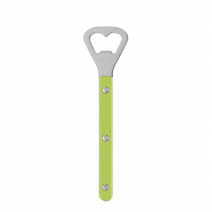 Abridor de botellas de acero inoxidable con mango verde, abridor manual, apto para lavavajillas - Product Image 1
