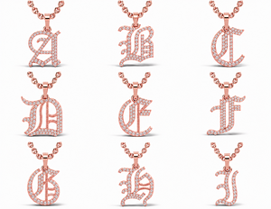 High Quality 925 <b>Silver</b> Rose Gold Finish <b>Initial</b> <b>Pendant</b> A To Z Alphabet CZ Necklace Jewelry - Product Image 3