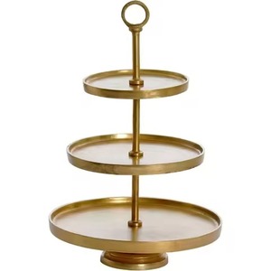 High Finish Metal <b>3</b> <b>Tier</b> <b>Cake</b> <b>Stand</b> <b>Cake</b> Display Tray Dessert Serving <b>Stand</b> Table Decor - Product Image 1
