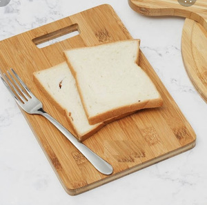 Planche à découper en bambou ronde/carrée avec poignée, bloc de découpe de cuisine en bambou naturel - Product Image 4