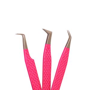 Pinzas de pestañas verdes con logotipo personalizado antiestáticas 45 90 grados herramienta de acero inoxidable herramienta de belleza de pestañas de volumen recto fino - Product Image 2