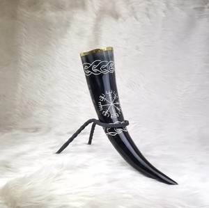 High Quality Religious Viking Drinking Horn Polished Buffalo Horn Tankard Cup Handcrafted Eco-Friendly Gifts for Him Hand Carved - Product Image 1