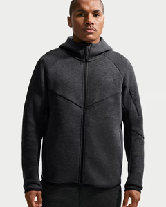 Sudadera con Capucha de Forro Polar para Hombre, Diseño Color Block, Cierre Completo, Transpirable, Informal, para Entrenamiento, Corte Regular, Estilo Otoñal - Product Image 1
