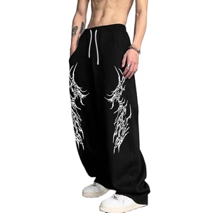 Nueva Llegada, Pantalones Deportivos Casuales de Estilo Urbano para Hombre, Diseño con Estampado Gótico Y2K, Talla Grande, para Conciertos/Gimnasio - Product Image 1
