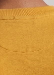 Men's <b>Short</b> <b>Sleeve</b> <b>Henley</b> T-Shirt Yellow 100% Cotton Knitted Loose Fit Oversized Summer Anti-UV Breathable - Product Image 3